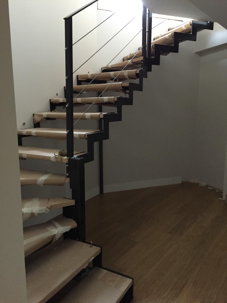 escalier quart tournant avec garde corps cable inox - Copie